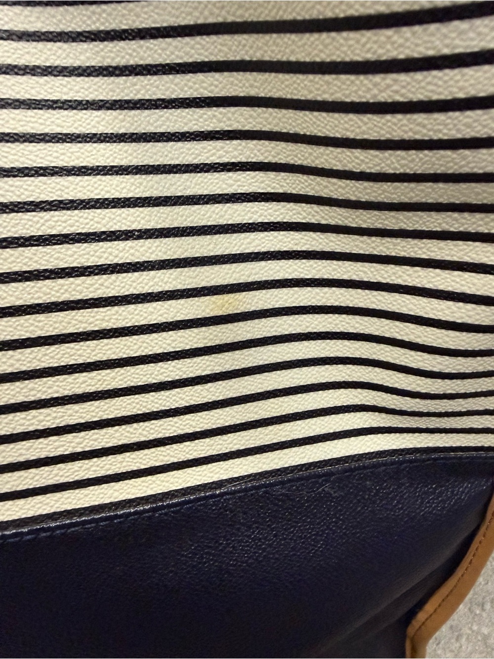 Tory Burch Navy & White Striped Tote - Picture 9 of 16